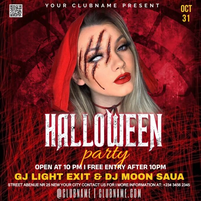 Halloween horror night party flyer Template PosterMyWall