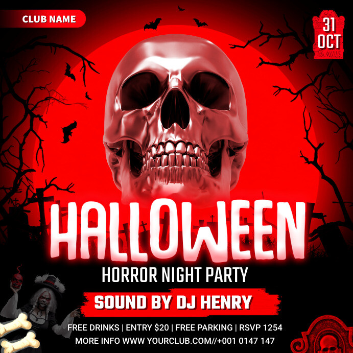 Plantilla de halloween horror night party flyer PosterMyWall