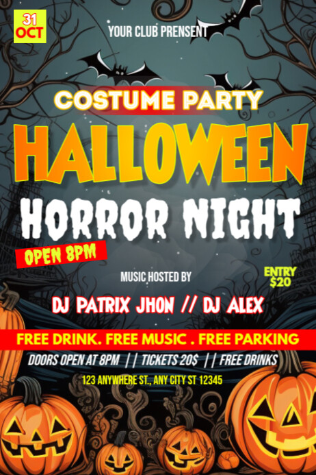 Halloween horror night poster Template | PosterMyWall