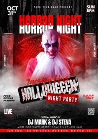 Halloween horror party ad A1 template