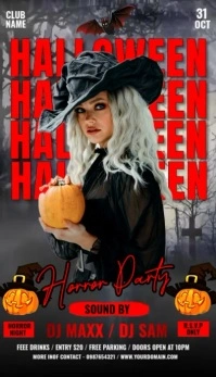 Halloween horror party Visitkort template