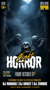 Черный Halloween DJ Night História do Instagram Template