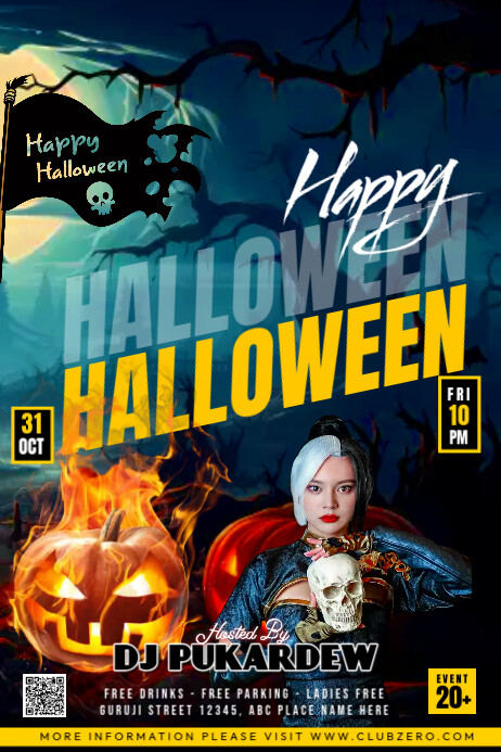halloween /horror/spooky/trick or treat party Template | PosterMyWall