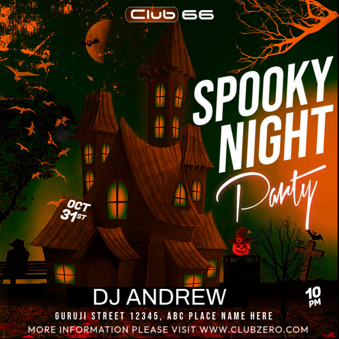 halloween /horror/spooky/trick or treat party Template | PosterMyWall