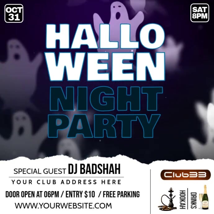 halloween /horror/spooky/trick or treat party Template | PosterMyWall
