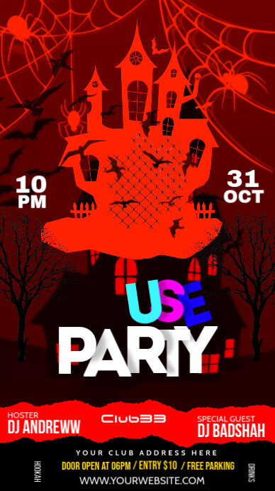 halloween /horror/spooky/trick or treat party Template | PosterMyWall