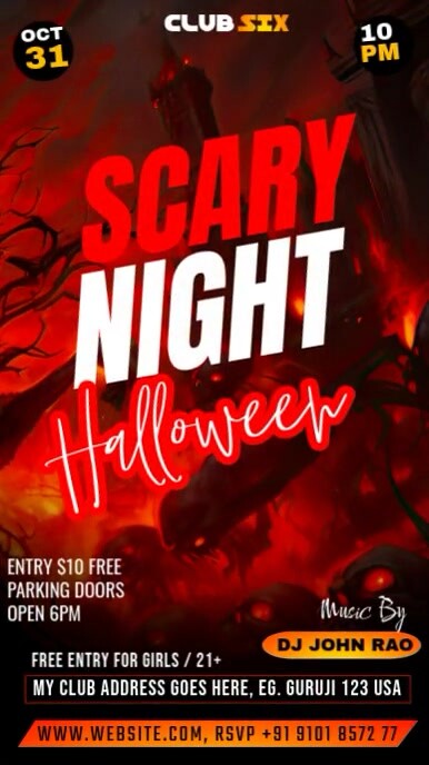 halloween /horror/spooky/trick or treat party Template | PosterMyWall