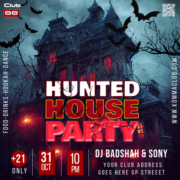 halloween /horror/spooky/trick or treat party Template | PosterMyWall