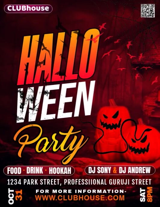 halloween /horror/spooky/trick or treat party Template | PosterMyWall