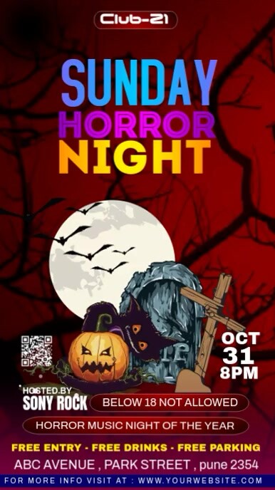 halloween /horror/spooky/trick or treat party Template | PosterMyWall