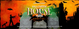 Halloween House Party Facebook Cover Photo template