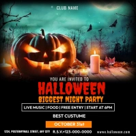 Halloween Instagram Invitation Template Square (1:1)