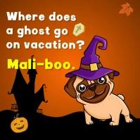 Halloween Instagram post with jokes images Vierkant (1:1) template