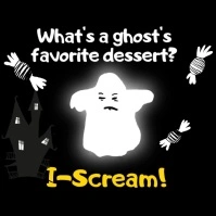Halloween Instagram post with jokes video Cuadrado (1:1) template