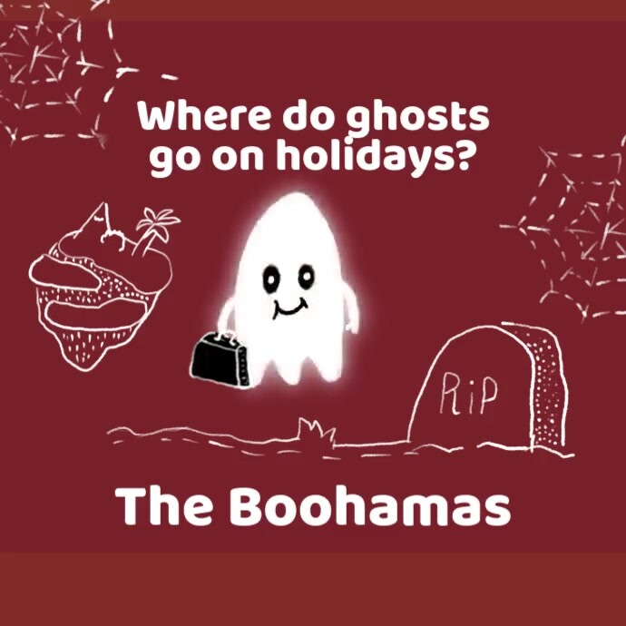 Halloween Instagram post with jokes video Carré (1:1) template