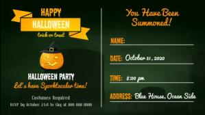 Зеленый Halloween Party Invitation Facebook Cover Video Template