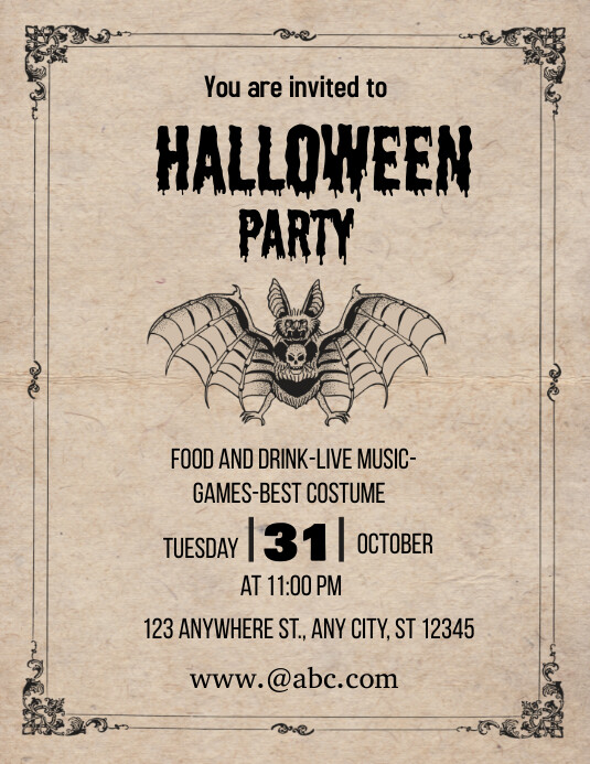 halloween invitation flyers templates PosterMyWall