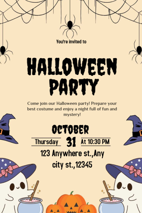 Halloween Invitation Party Poster 2024 Cartaz template
