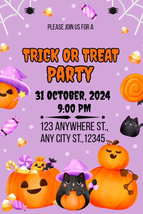Halloween Invitation Party Poster 2024 Cartaz template