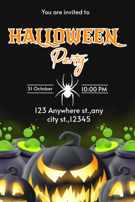 Halloween Invitation Party Poster 2024 Cartaz template