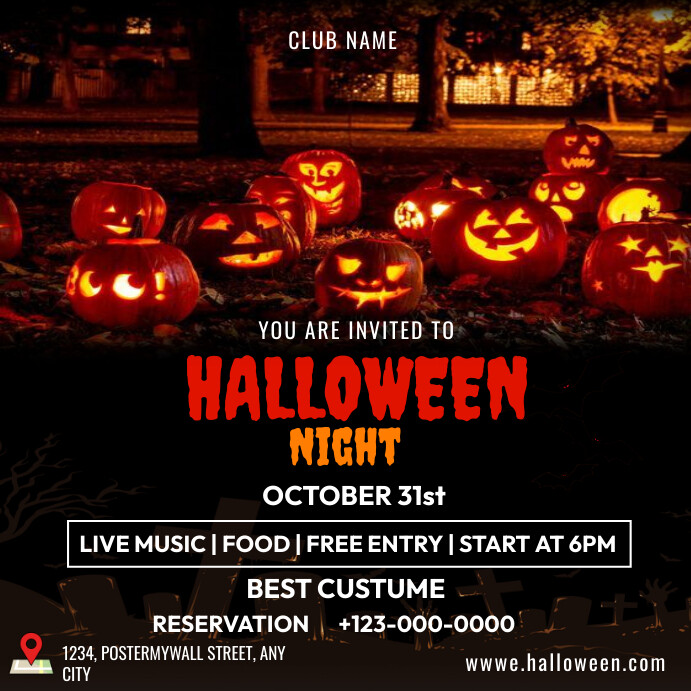 Halloween Invitation Party Template PosterMyWall halloween-invitation-party-template-postermywall