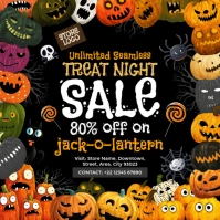 Halloween Jack-O-Lantern Sale Template Square (1:1)