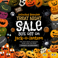 黑色 Halloween Sale Kvadrat Template