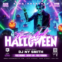 Purple Halloween Music Night Instagram Post Template