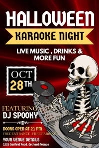 halloween karaoke Poster template