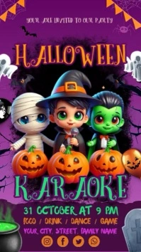 Halloween Karaoke Digital Display (9:16) template