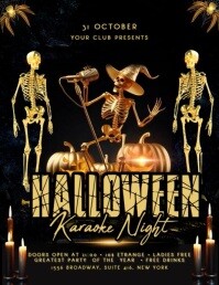 Halloween Karaoke Flyer Volante (Carta US) template