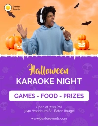 Halloween Karaoke Night Black Guy In Poster Pamflet (VSA Brief) template