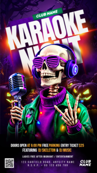 halloween karaoke night Facebook Story template