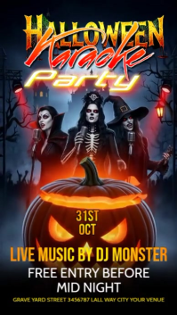 Noir Halloween Karaoke Party Instagram Story Template