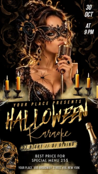 Negro Halloween Karaoke Night Instagram Story Template