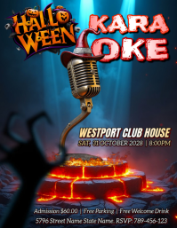 Black Halloween Karaoke Night Flyer Template