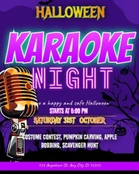 Halloween karaoke night post Instagram Portrait template
