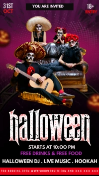 Halloween karaoke party Instagram-verhaal template