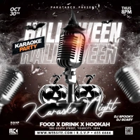 Halloween karaoke party flyer Instagram Post template