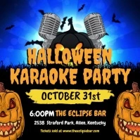Halloween Karaoke Party Invite Vierkant (1:1) template