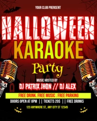 Halloween karaoke party post Instagram Portrait template