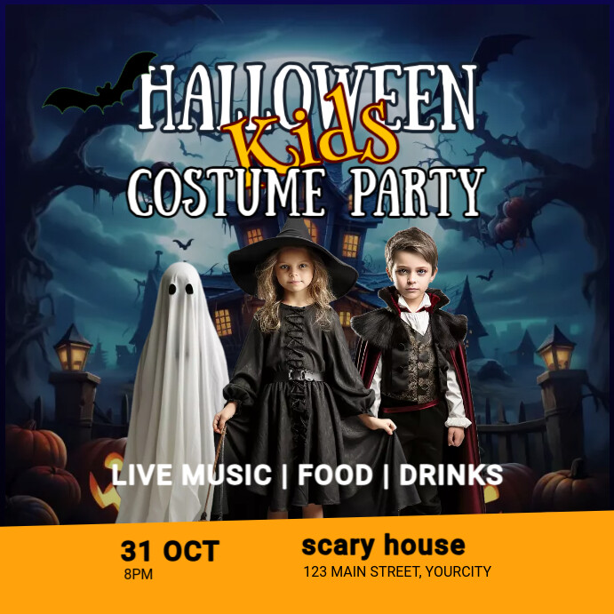 Copy of HALLOWEEN kids costume party template | PosterMyWall