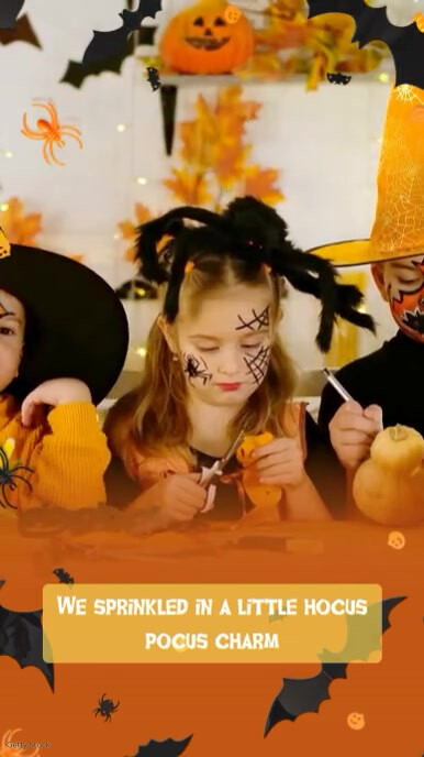 Halloween Kids Decor Subtitles Instagram Reel template