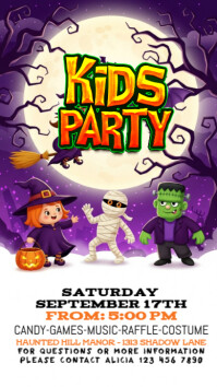 White Kids Halloween Party Indaba yaku-Instagram Template
