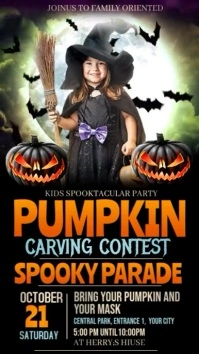 Halloween kids party,halloween История на Instagram template