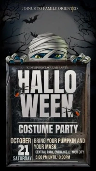 Halloween kids party Instagram Story template