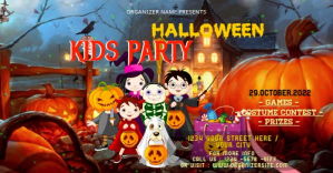 Halloween kids party Obraz udostępniany na Facebooku template