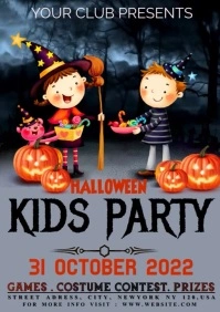 Halloween kids party A1 template