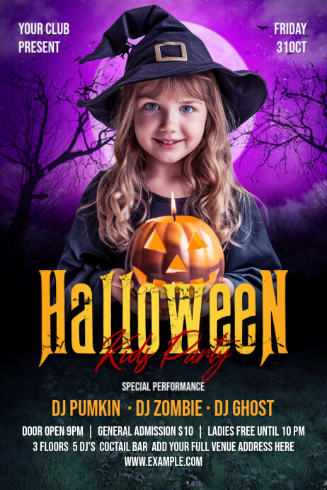 Halloween Kids Party Poster template