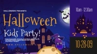 Halloween Kids Party Digital Display Facebook Cover Video (16:9) template